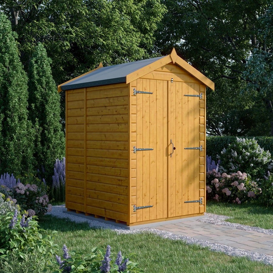 6x4 Apex Shed - Double Door, Windowless