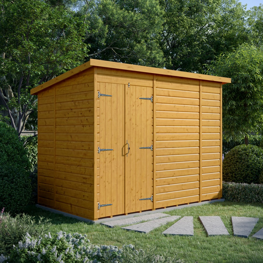 10x6 Pent Shed - Double Door, Windowless