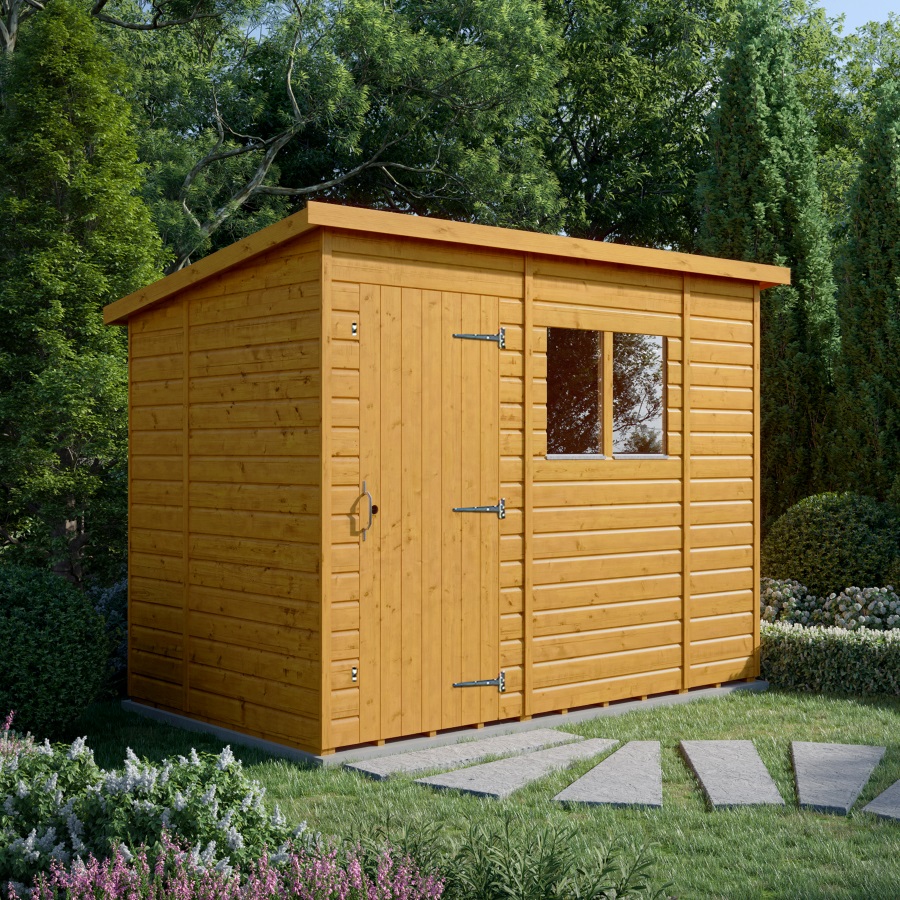 10x6 Pent Shed - Single Door, Windowed