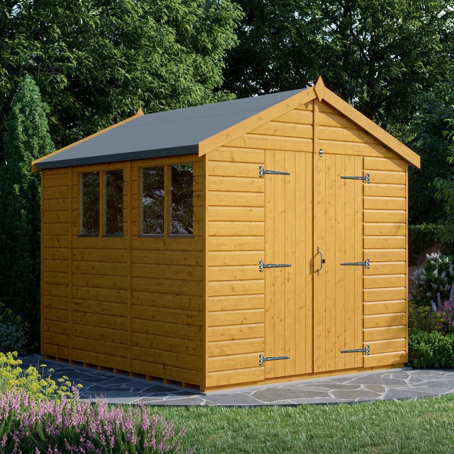 10x8 Apex Shed - Double Door, Windowed