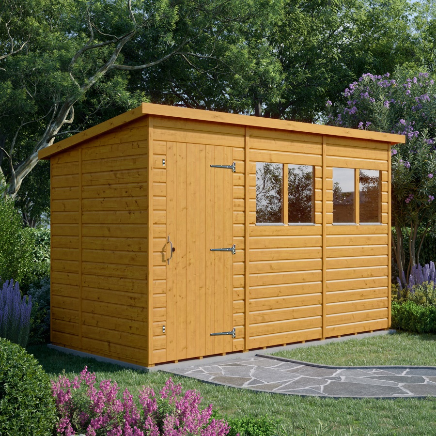 12x6 Pent Shed - Single Door, Windowed