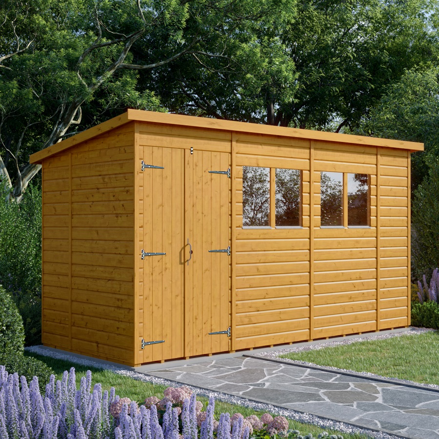 14x6 Pent Shed - Double Door, Windowed