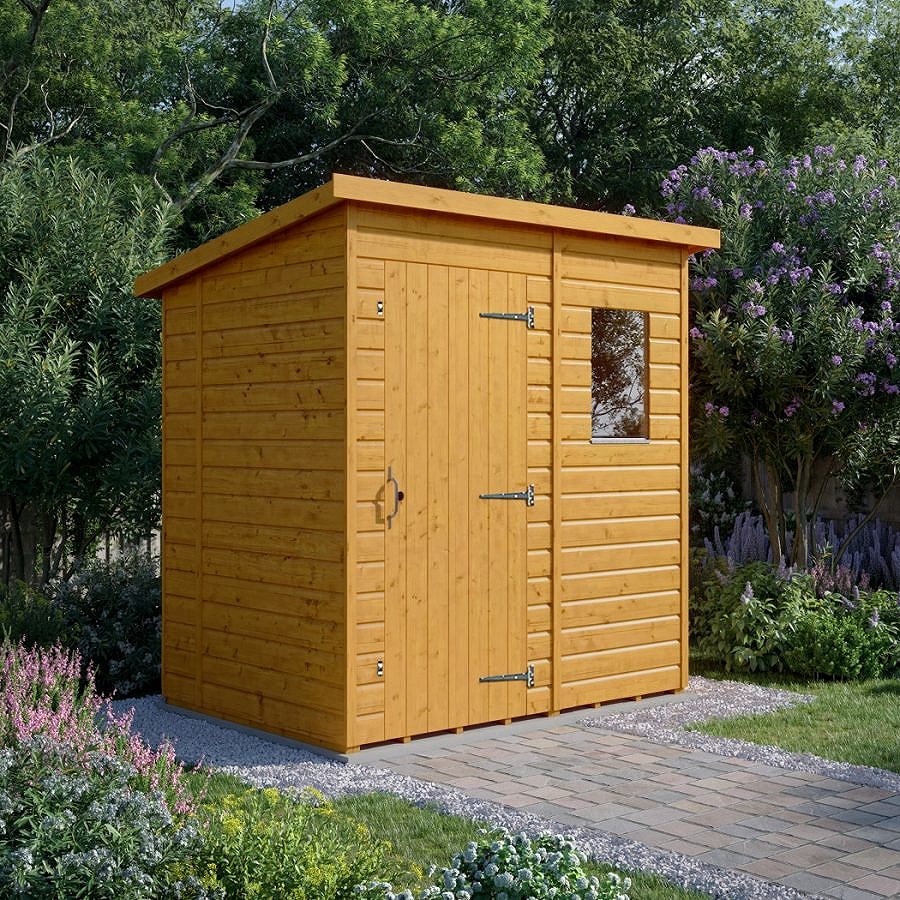 7x5 Pent Shed - Single Door, Windowed