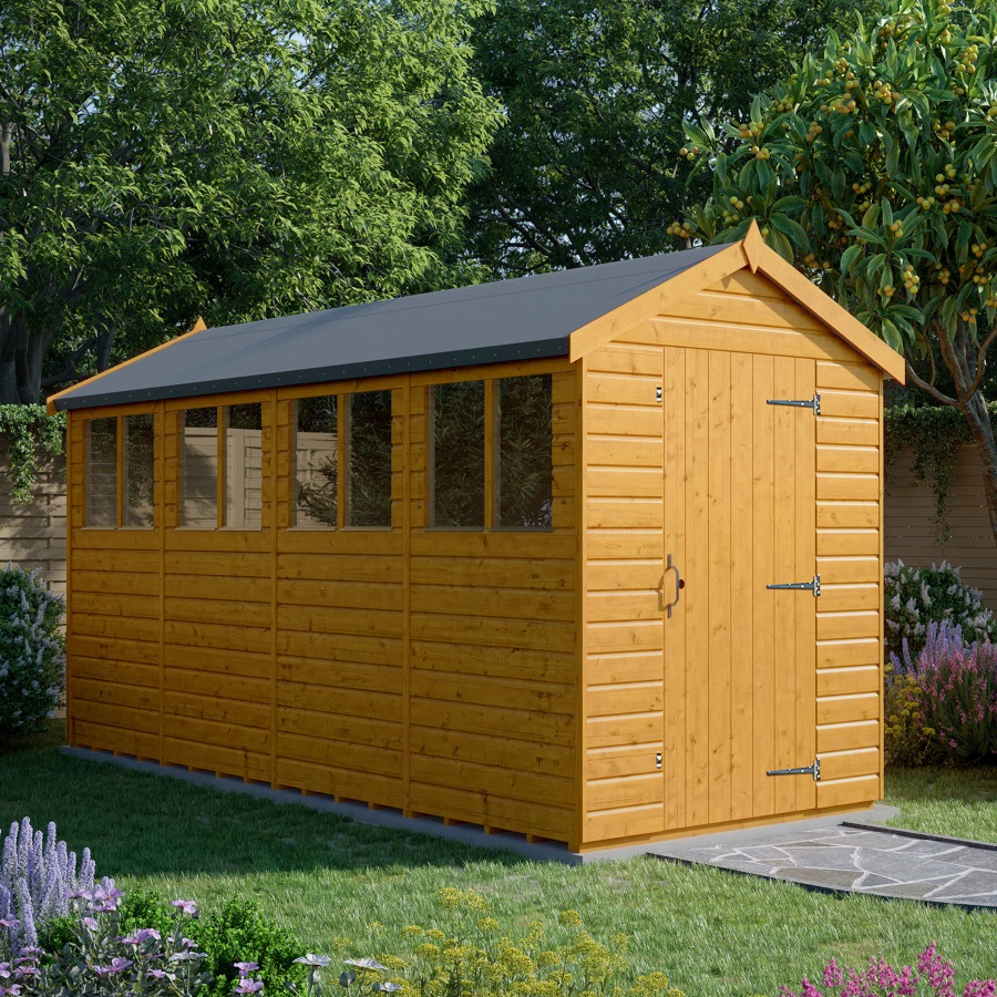 16x6 Apex Shed - Single Door, Windowed