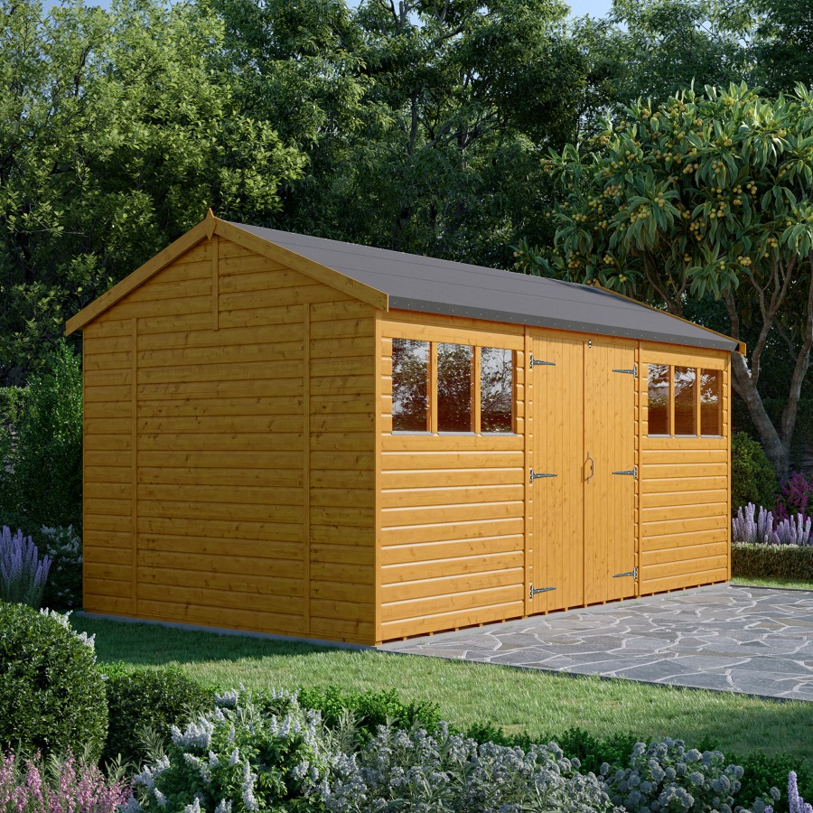 18x10 Apex Workshop - Double Door Centre, Windowed