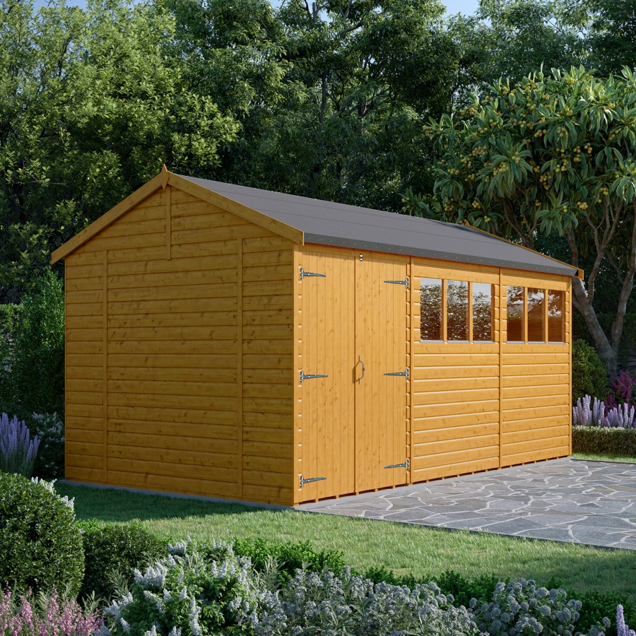 18x10 Apex Workshop - Double Door Left, Windowed