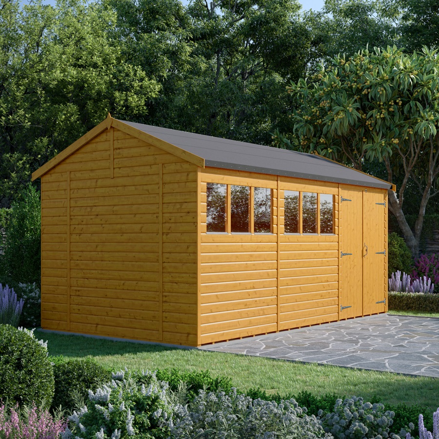 18x10 Apex Workshop - Double Door Right, Windowed