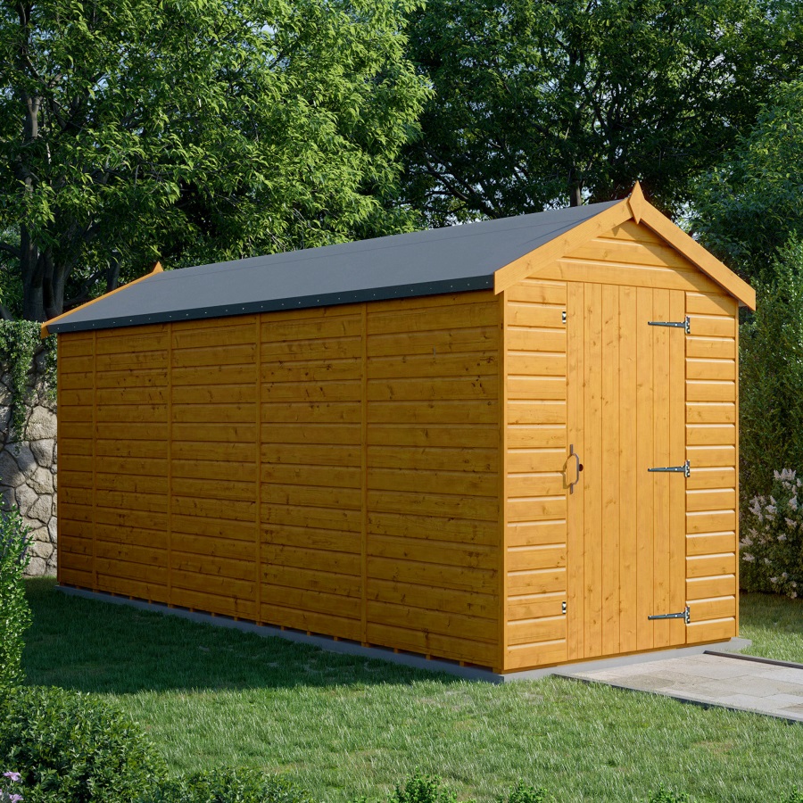 18x6 Apex Shed - Single Door, Windowless