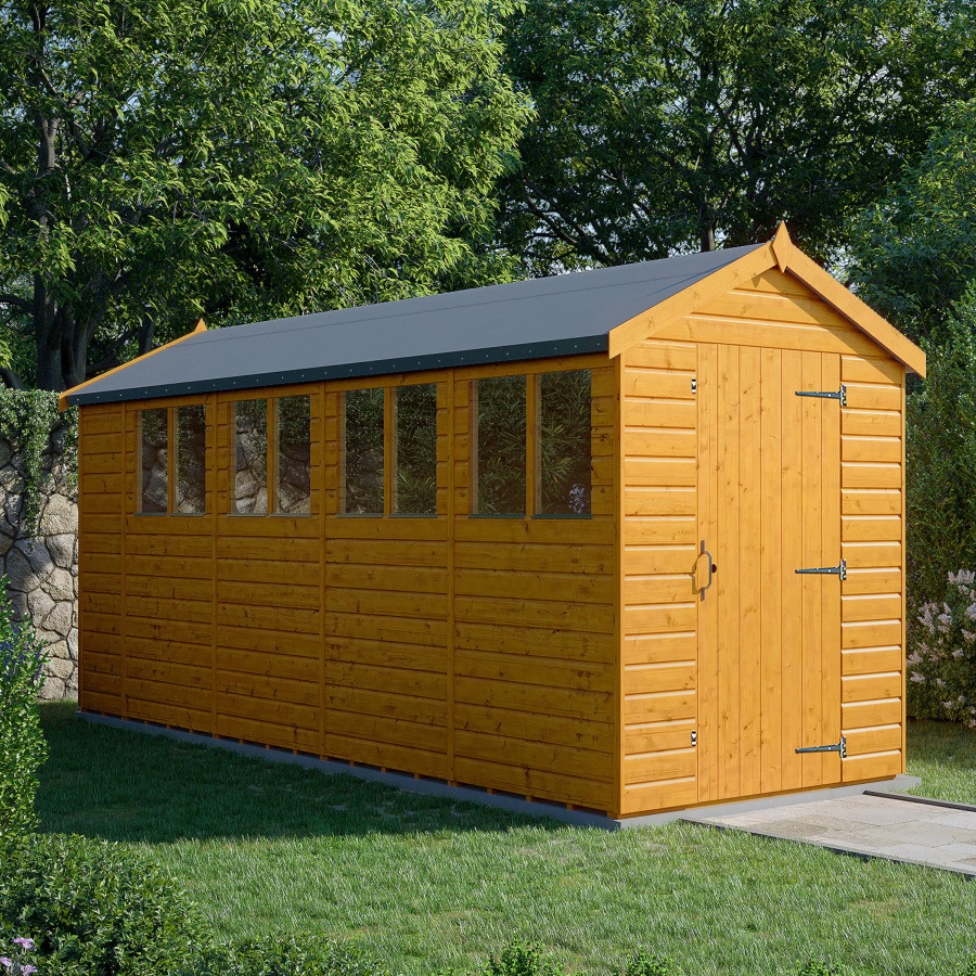 18x6 Apex Shed - Single Door, Windowed
