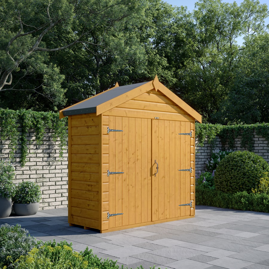 2x6 Apex Bike Storage Shed - Double Door