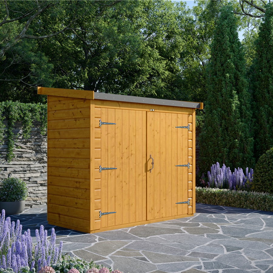 6x3 Bike Store - Double Door, Roof Low Side
