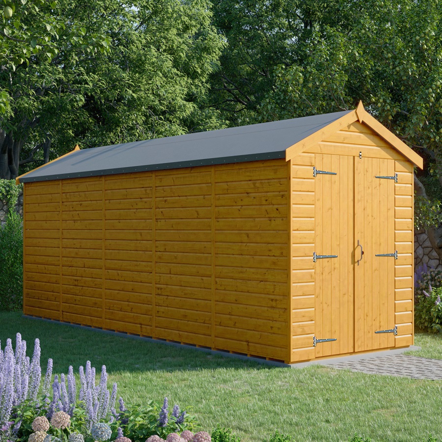 20x6 Apex Shed - Double Door, Windowless