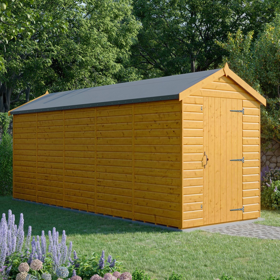 20x6 Apex Shed - Single Door, Windowless