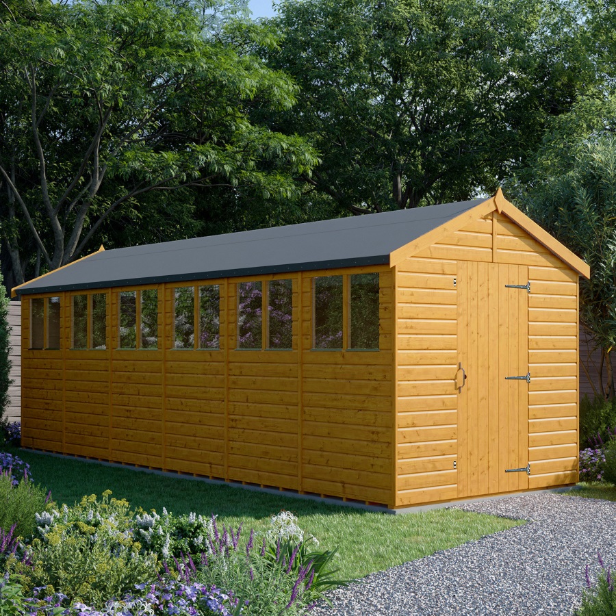24x8 Apex Shed - Single Door, Windowed