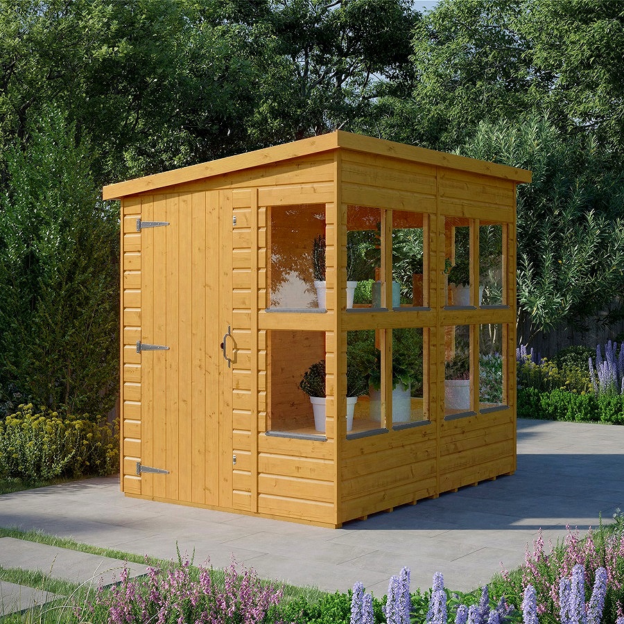 8x6 Pent Potting Shed - Single Door