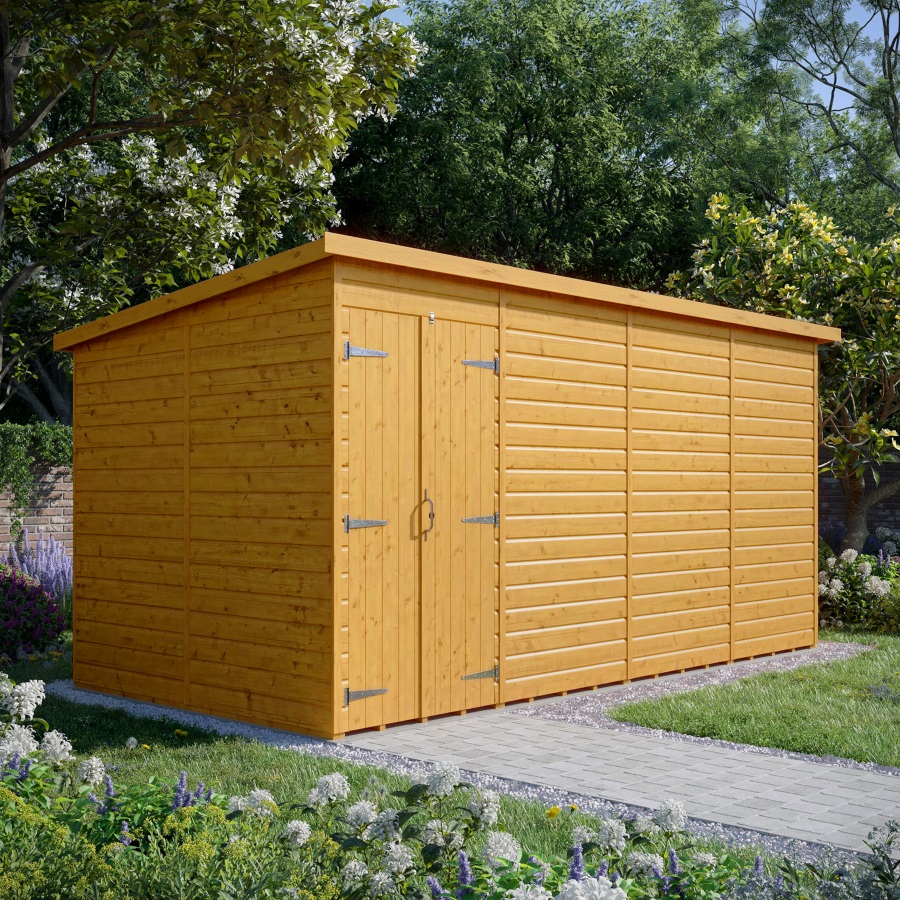 16x8 Pent Shed - Double Door, Windowless