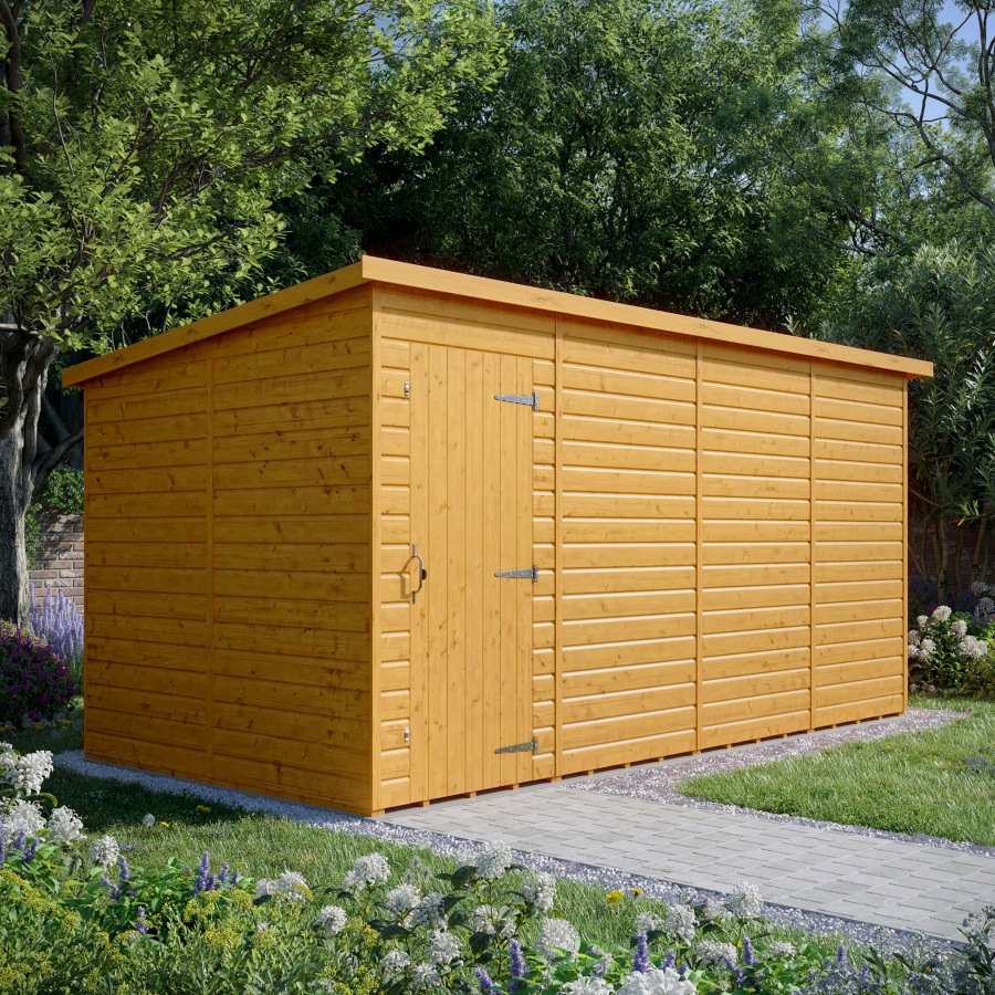 16x8 Pent Shed - Single Door, Windowless