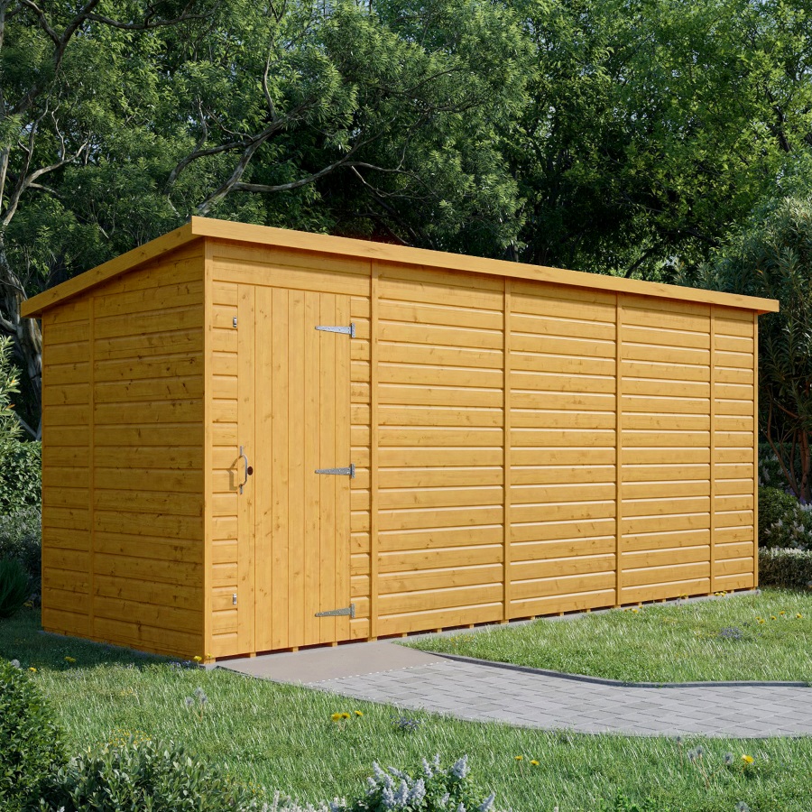 18x6 Pent Shed - Single Door, Windowless