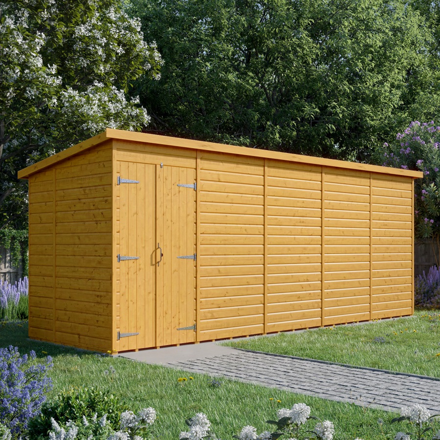 20x6 Pent Shed - Double Door, Windowless