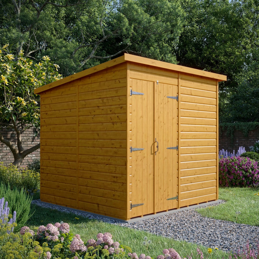 8x8 Pent Shed - Double Door, Windowless
