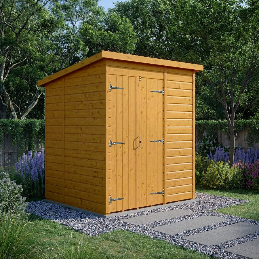 6x6 Pent Shed - Double Door, Windowless